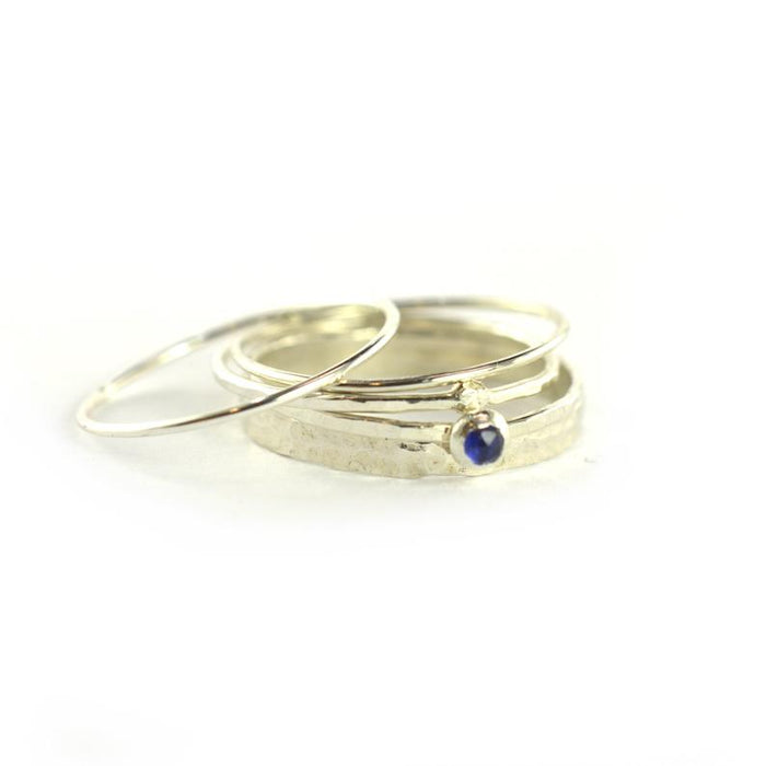 Size 8-8.5 / Sapphire Stacking Ring Set of 5