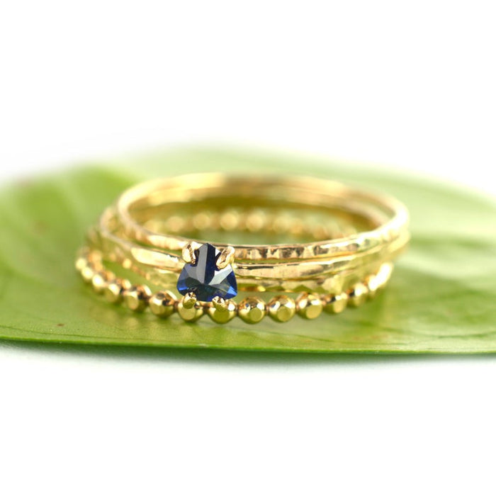 Size 10 / Blue Sapphire Stacking Ring Set of 4