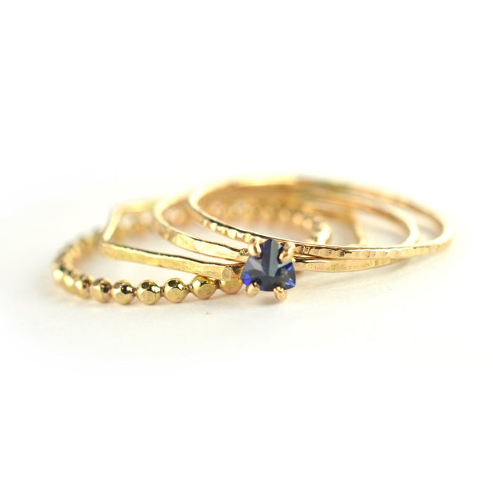 Size 10 / Blue Sapphire Stacking Ring Set of 4