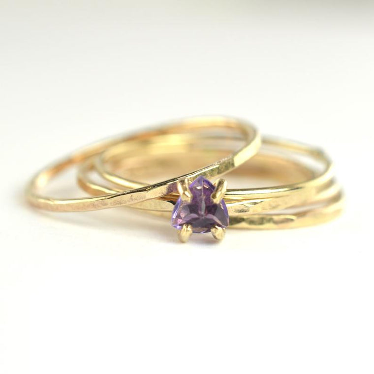 Size 7 / Amethyst Stacking Ring Set of 5