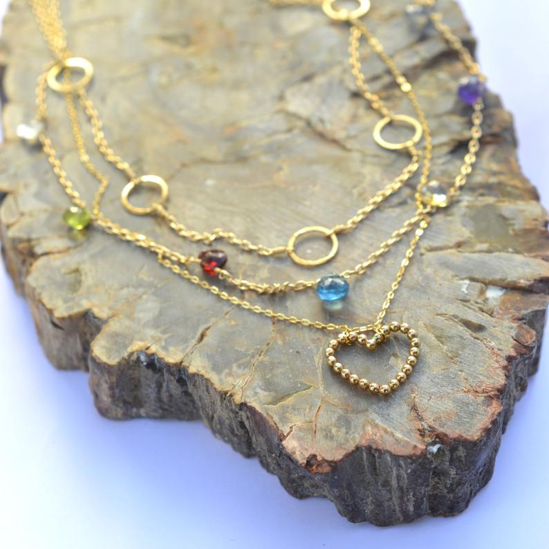 Circle Link Station Necklace, Aquarian Thoughts Jewelry