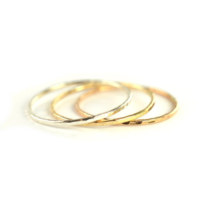 Size 8 / Mix Metal Stackable Rings Set of 3