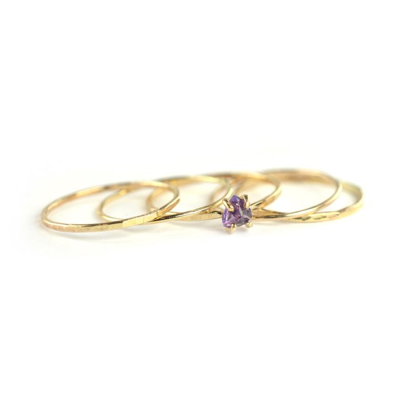 Size 7 / Amethyst Stacking Ring Set of 5
