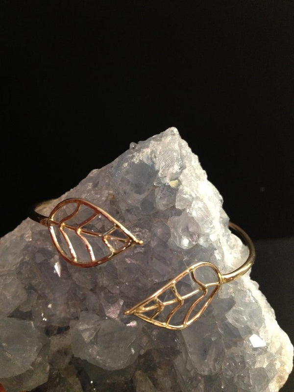 Hammered Double Leaf Cuff
