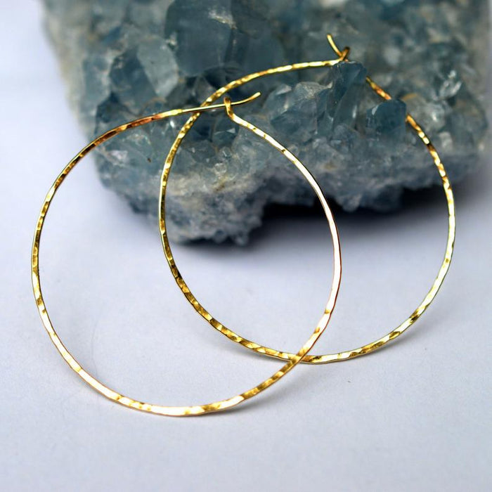 Hammered Skinny Hoop Earrings