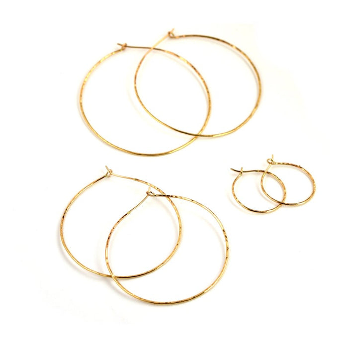 Hammered Skinny Hoop Earrings