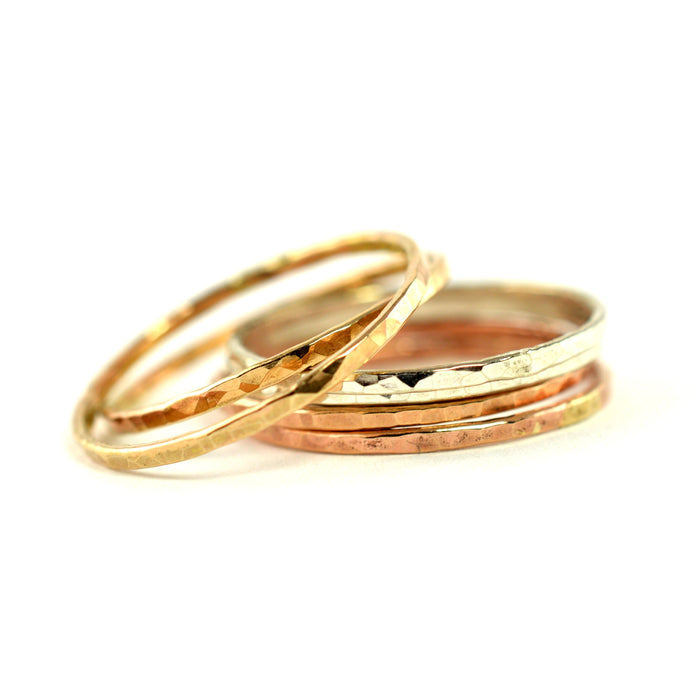 Mixed Metal Stackable Ring Set of 6