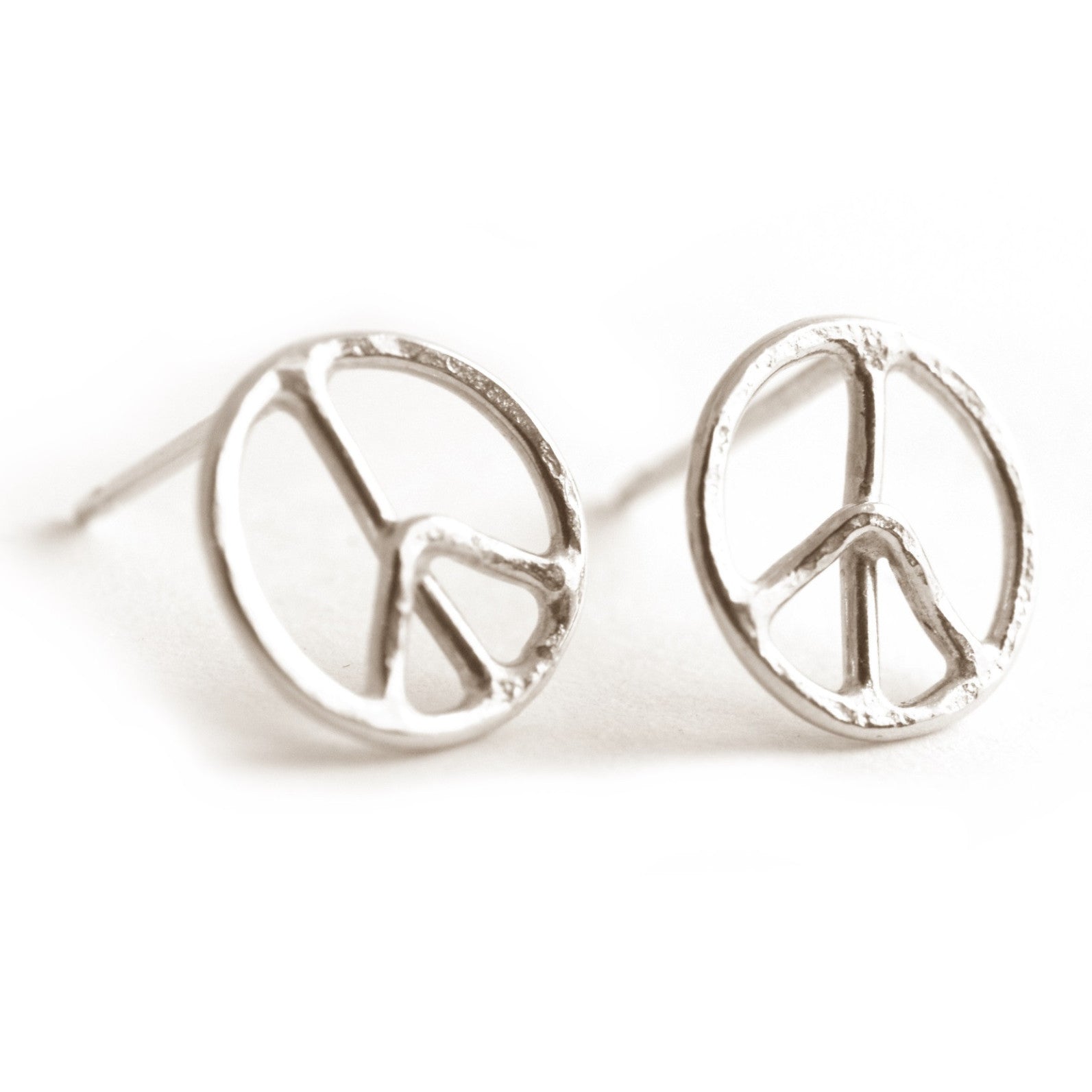 Peace Symbol Stud Earrings