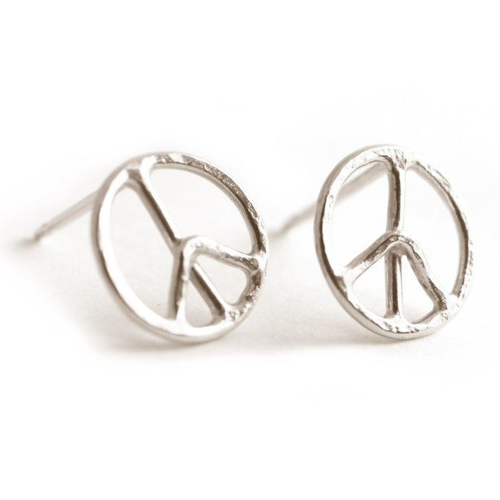 Peace Symbol Stud Earrings