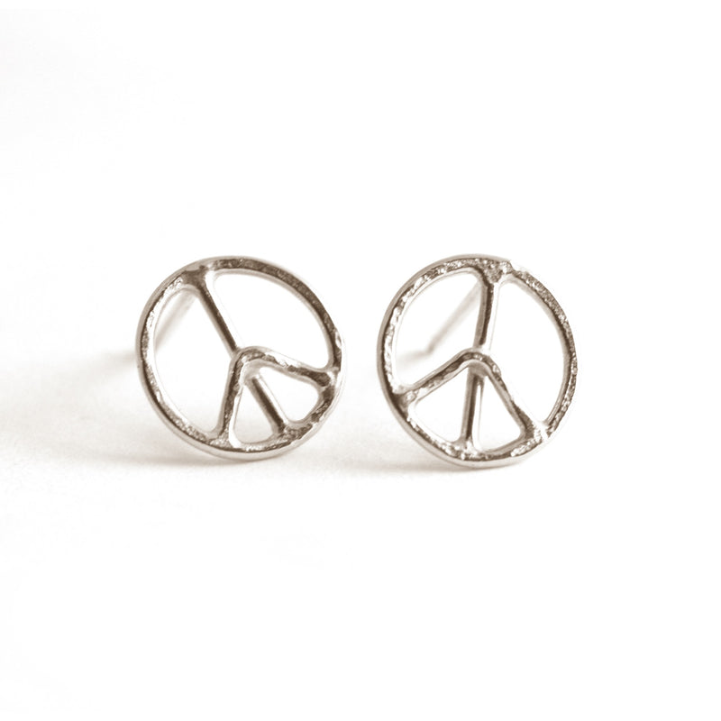 Peace Symbol Stud Earrings