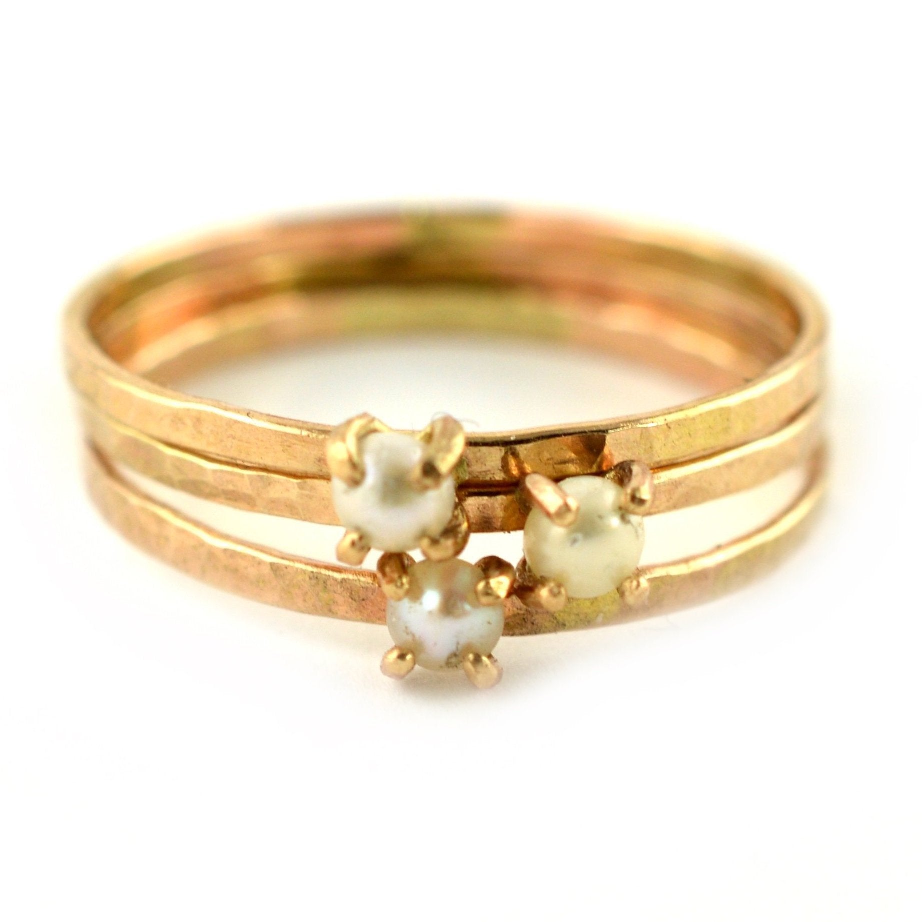 delicate cream pearl ring, aquarian thoughts jewelry