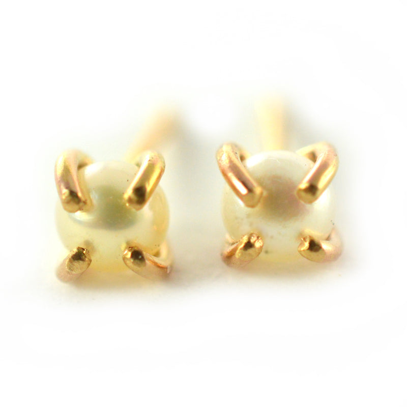Cream Pearl Stud Earrings by Aquarian Thoughts Jewelry