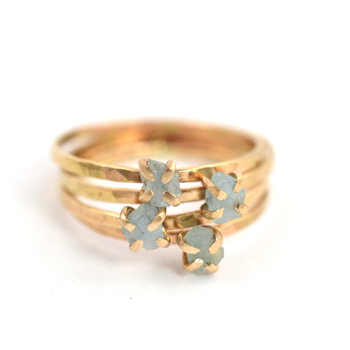 delicate rough aquamarine ring. Aquarian Thoughts Jewelry