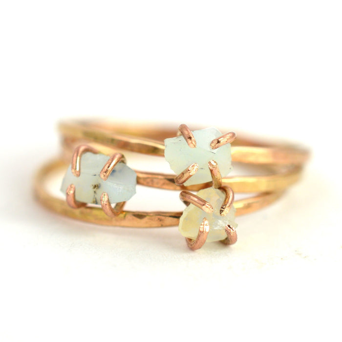 delicate raw opal ring, Aquarian Thoughts Jewelry