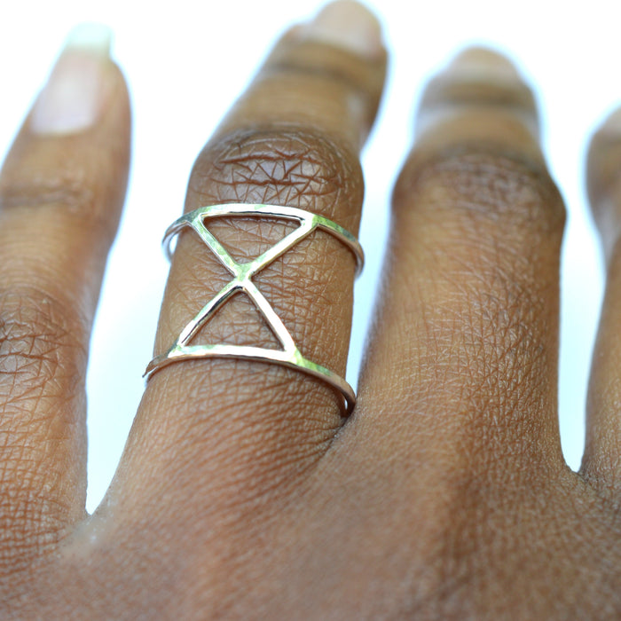 X Double Band Ring