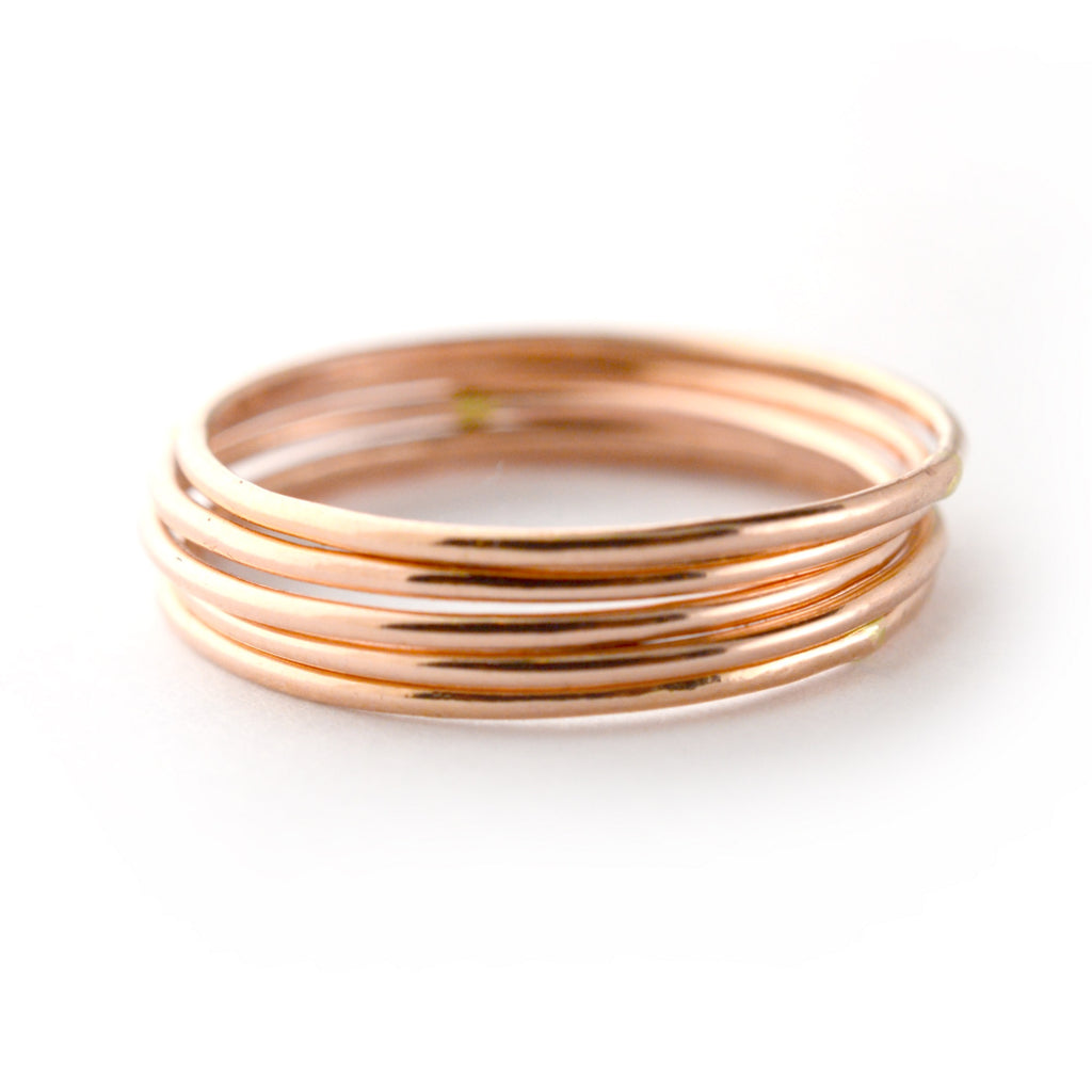 Skinny Rose Gold Ring Threads - Set of 5 – Aquarian Thoughts Jewelry