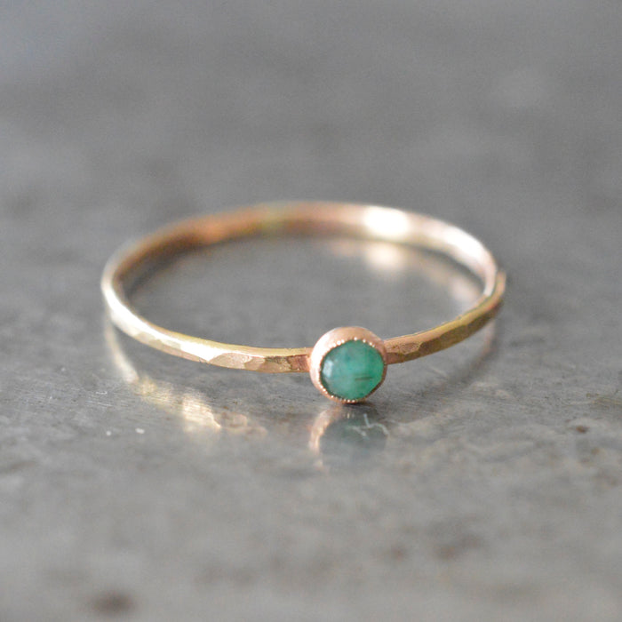 Rose Cut Emerald Ring