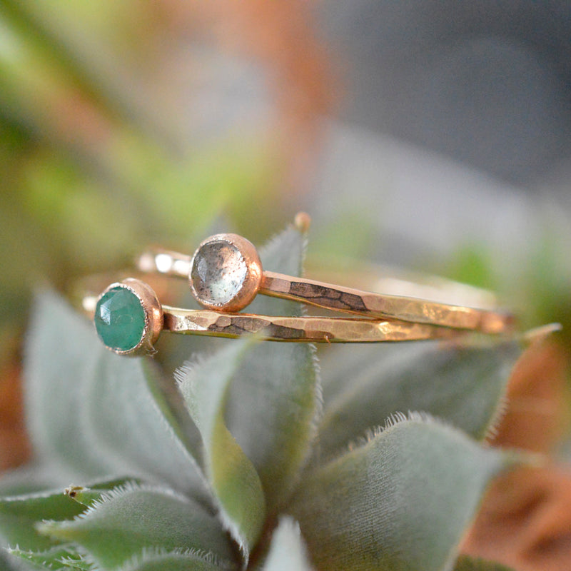 Rose Cut Emerald Ring