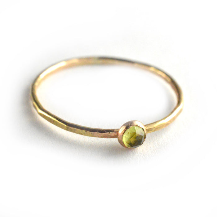 Rose Cut Peridot Ring