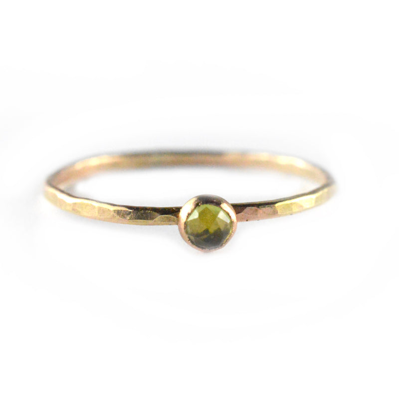 Rose Cut Peridot Ring