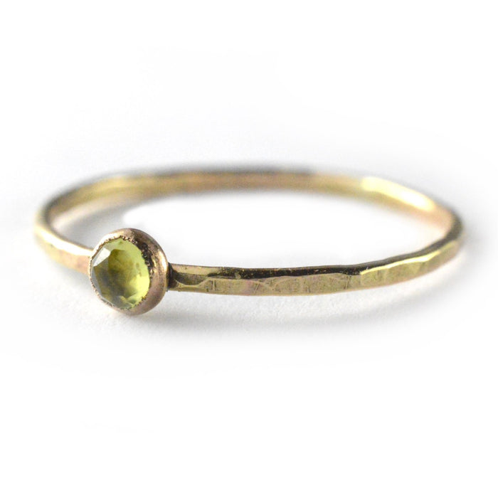 Rose Cut Peridot Ring