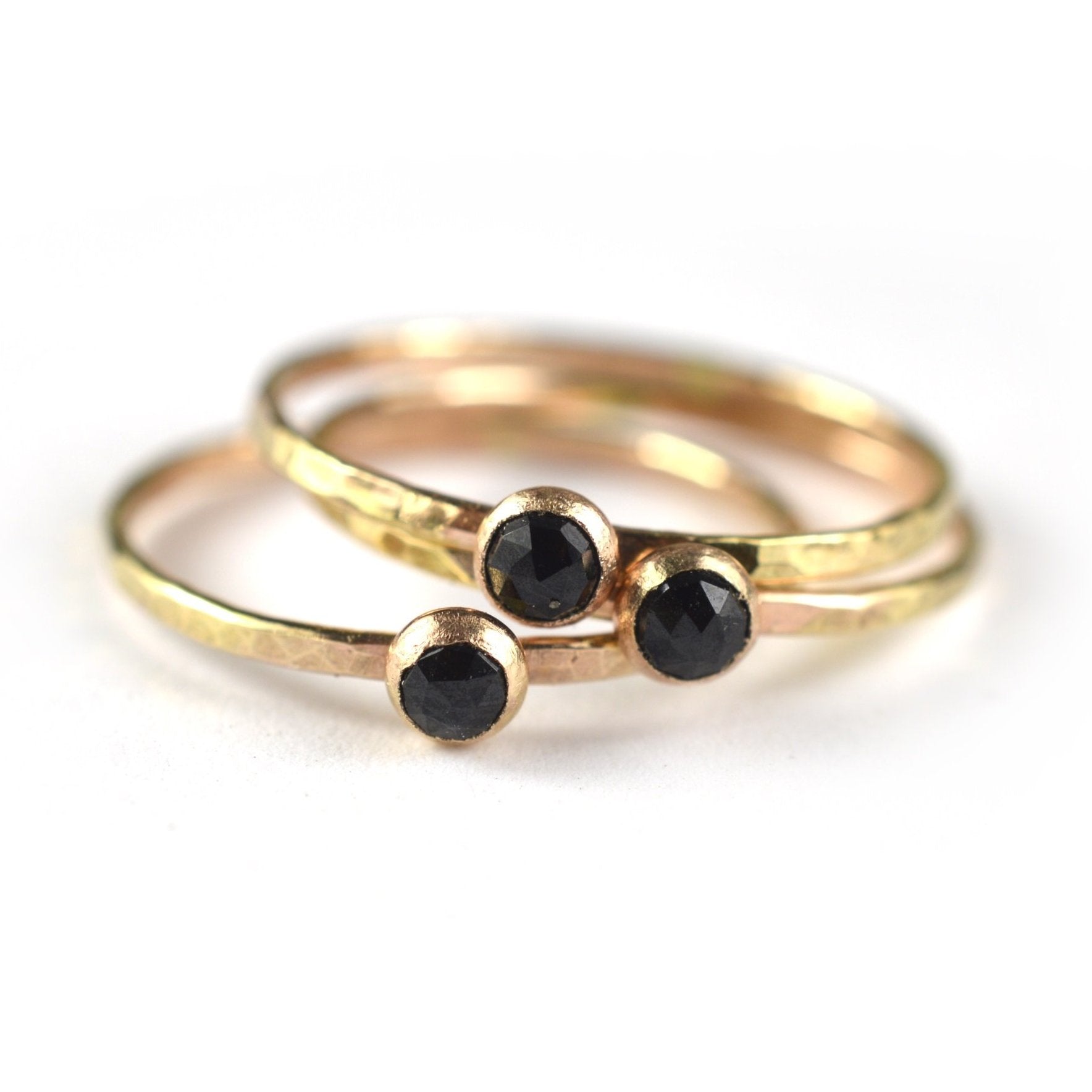 black spinel solitaire ring
