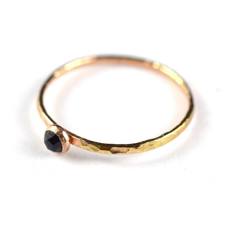 rose cut black diamond ring