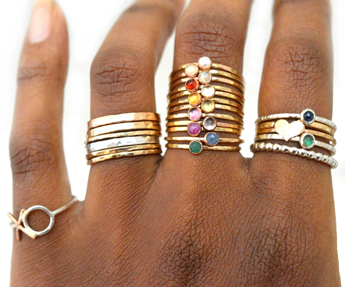 Gold Rose Cut Gemstone Ring
