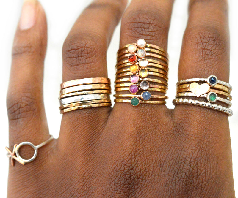 Gold Rose Cut Gemstone Ring
