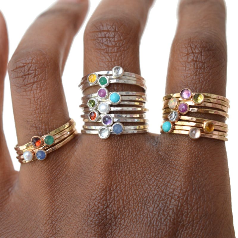 Gold Rose Cut Gemstone Ring