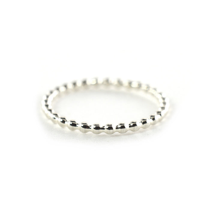 Silver Beaded Stacking Ring