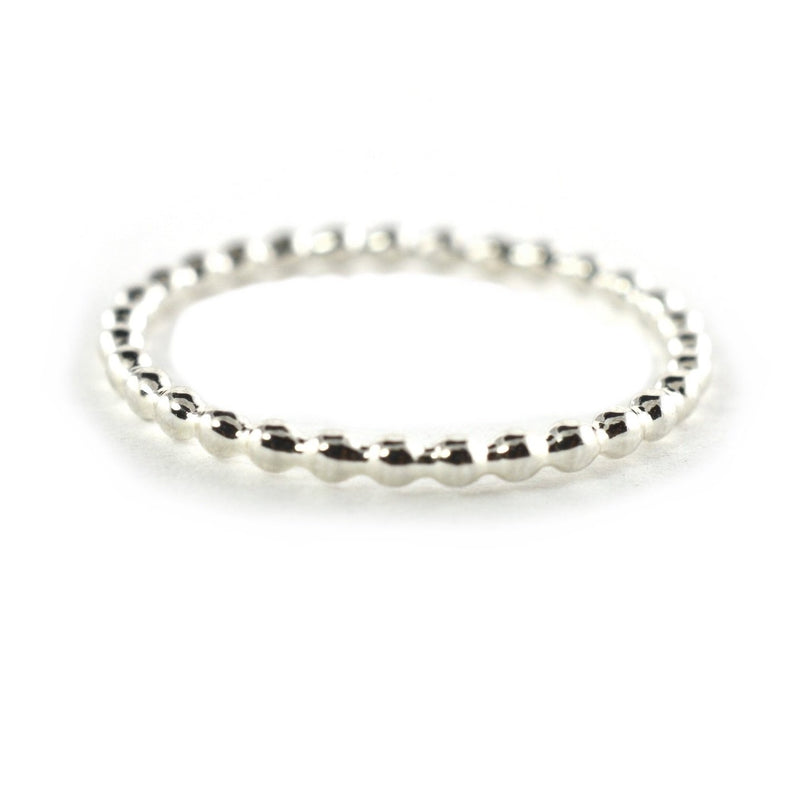 Silver Beaded Stacking Ring