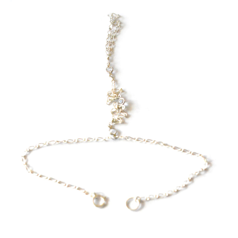 silver cz chain bracelet