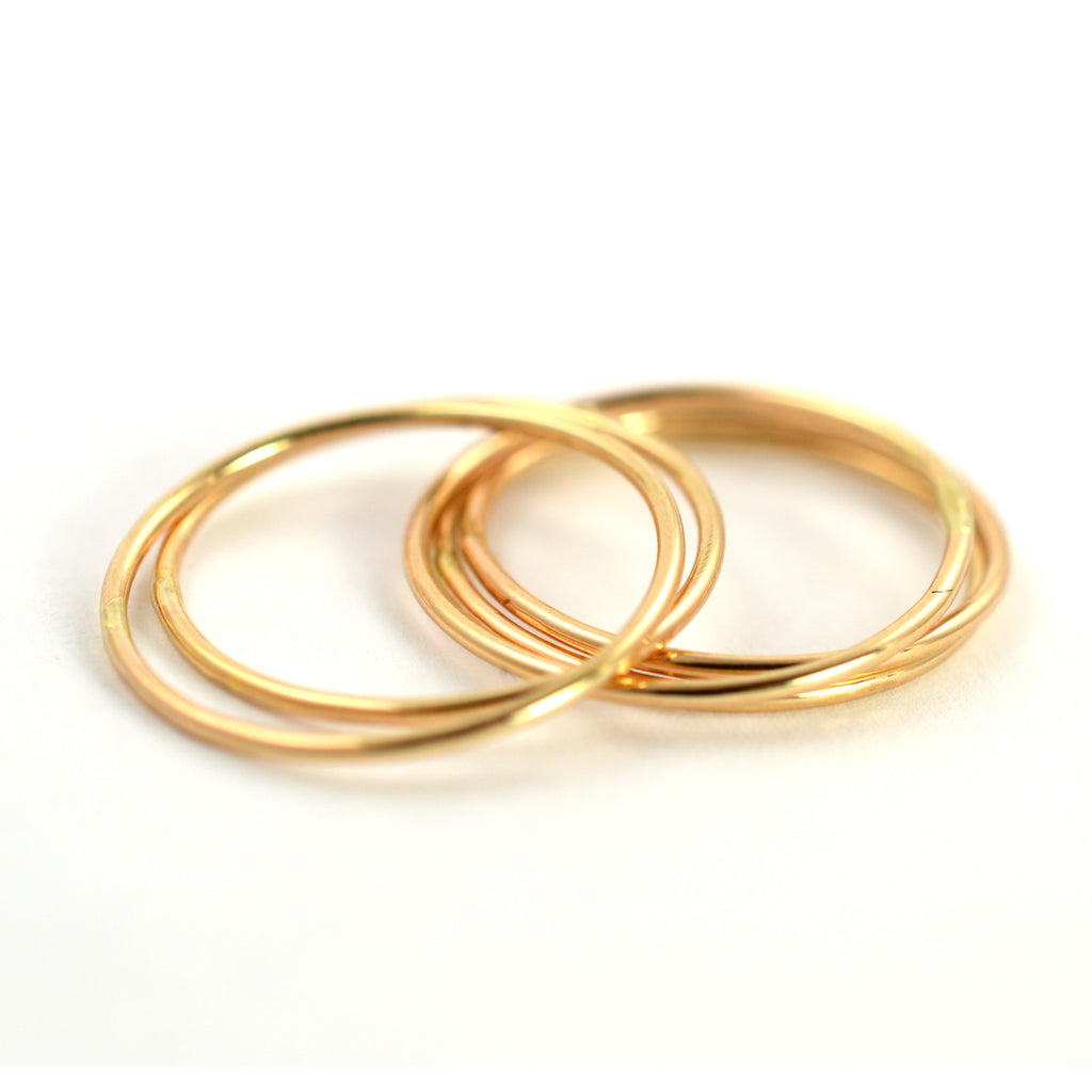 Skinny Gold Ring Threads - Set of 5 – Aquarian Thoughts Jewelry