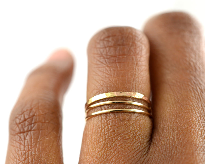 skinny stackable ring threads by aquarian thoughts jewelry