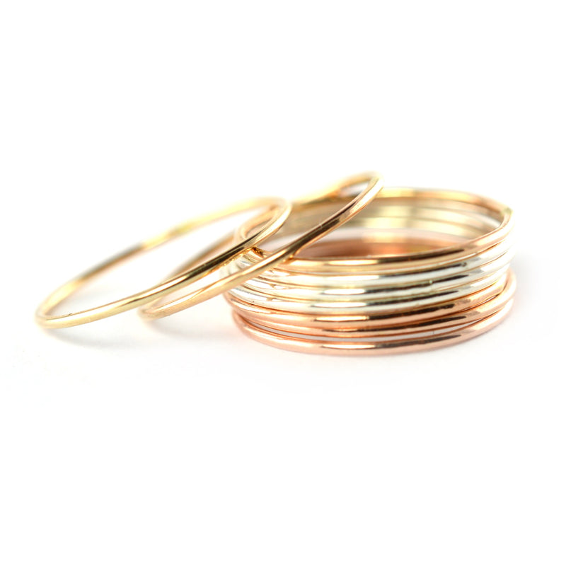 Skinny Gold Ring Threads - Set of 5