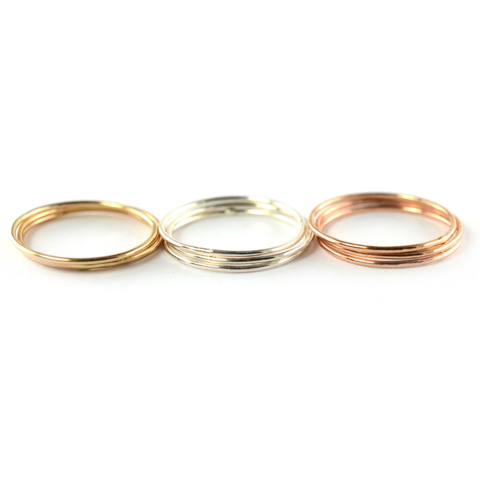 Skinny Gold Ring Threads - Set of 5