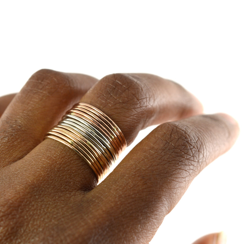 Thread Gold Rings Skinny Gold Ring Threads - Set of 5 – Aquarian Thoughts Jewelry