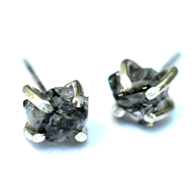 Raw stone earrings, tourmaline stud earrings, aquarian thoughts jewelry