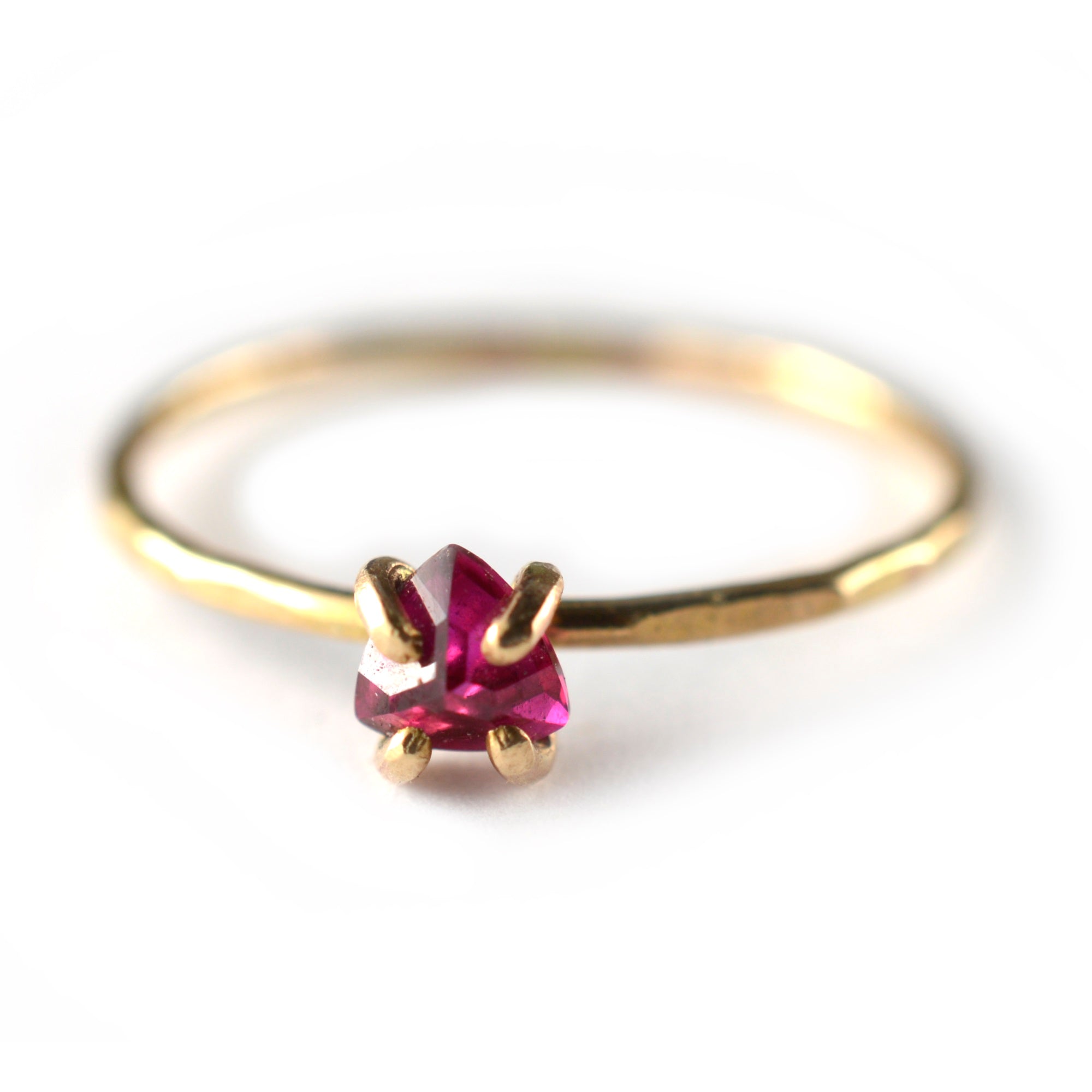 Trillion cut store ruby ring