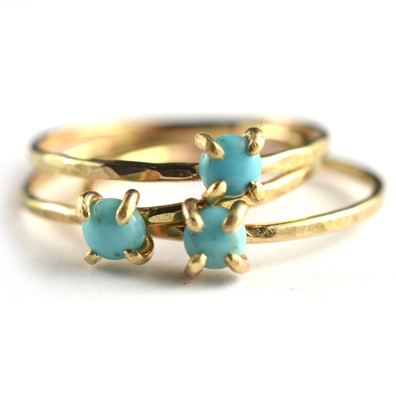 Prong Set Blue Turquoise Ring